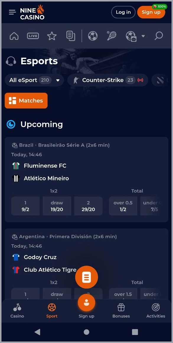 Competitions and tournaments for esports fans at NineCasino