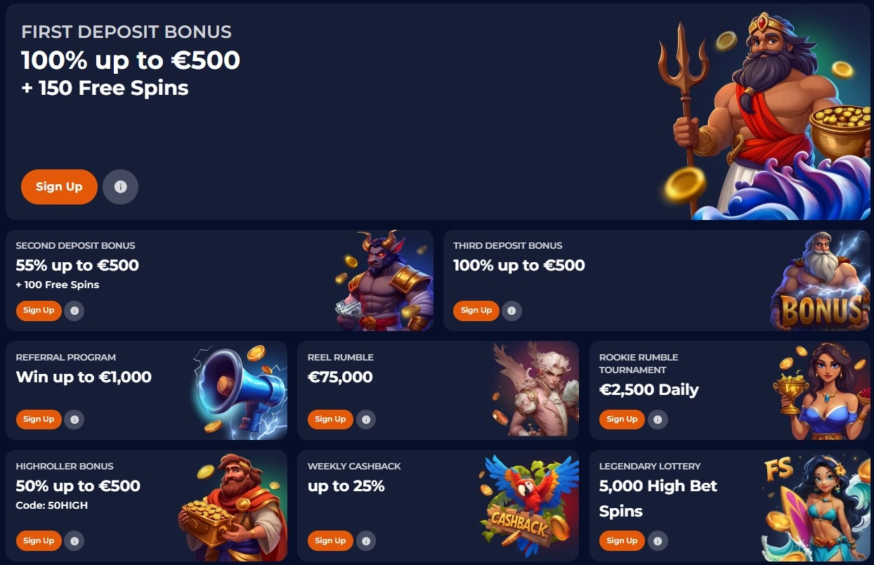 Regular promotions and weekly bonuses at Nine Casino