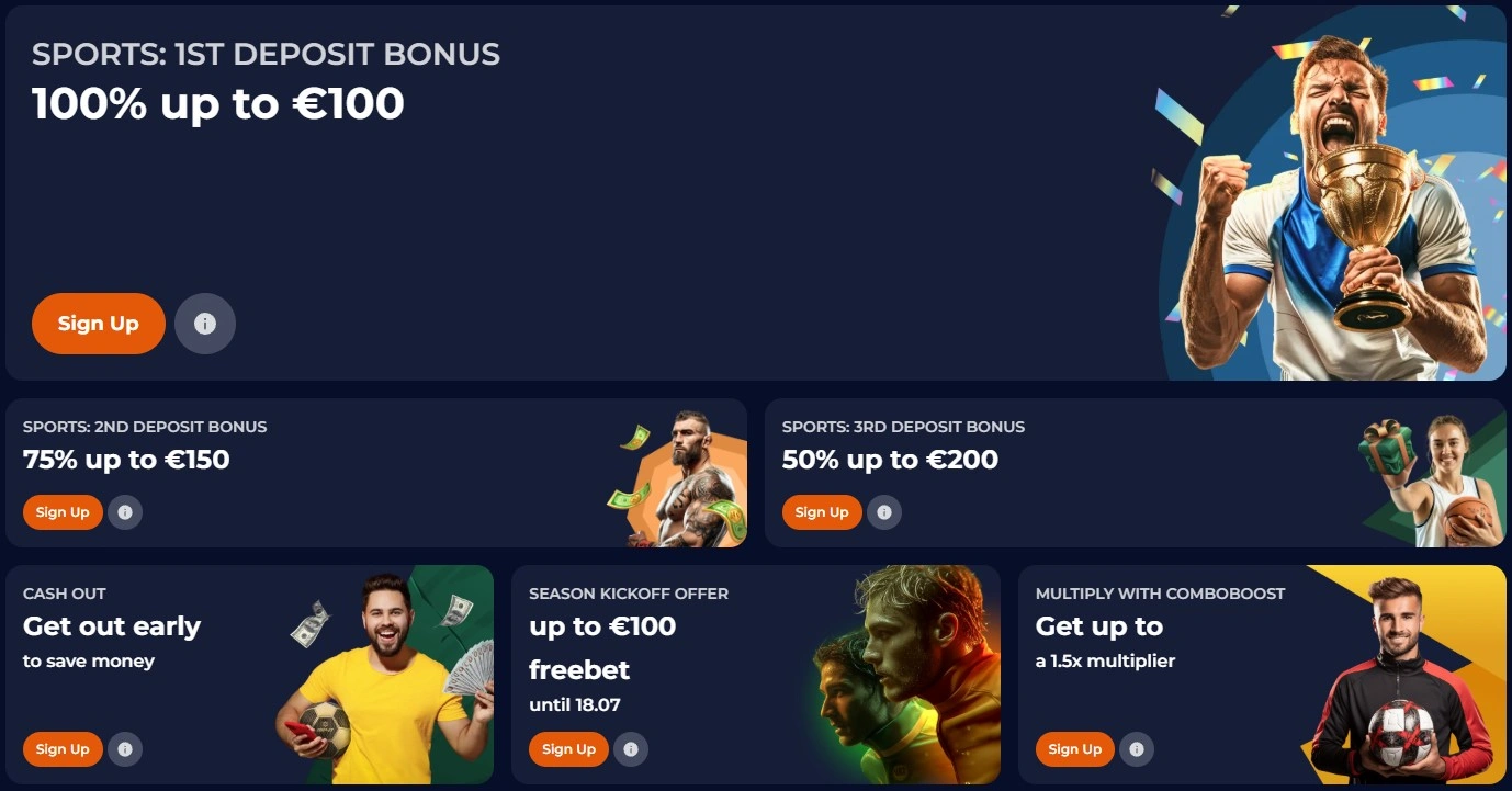 Sports bonus for players at NineCasino UK